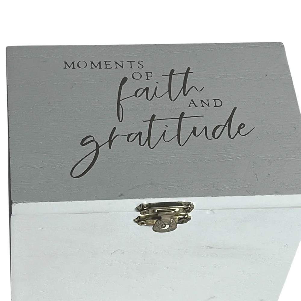Faith and Gratitude Keepsake Box Store your cherished memories in style